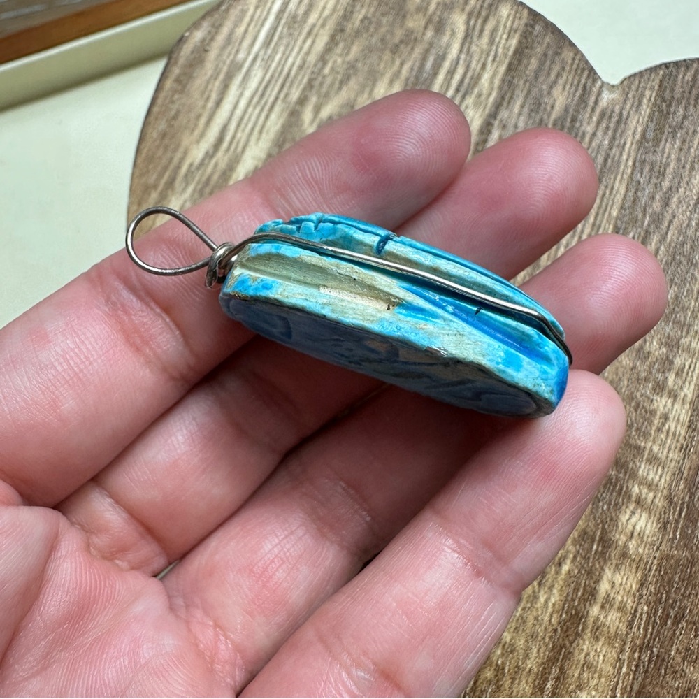 Ancient Egyptian Antique Scarab Wire Pendant for Necklace Amulet Egyptol… - Picture 6 of 8